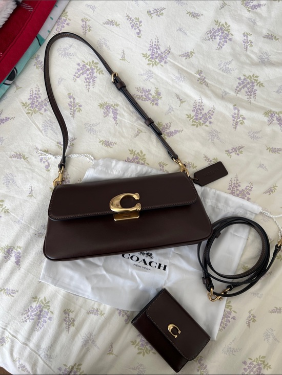 Coach Handbags - Coach Jet Bag Dark Brown Leather Shoulder Brass Hardware with Matching Wallet